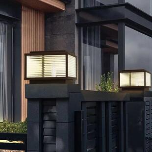 太阳能柱头灯户外门头灯花园柱子灯防水别墅庭院灯围墙灯遥控四色