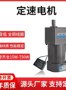 定速电机220v齿轮定速马达15w-400W单相三相微型交流齿轮电机