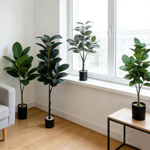 跨境 仿真绿植盆栽 轻奢大型橡皮树龙血树假植物客厅室内装饰摆件
