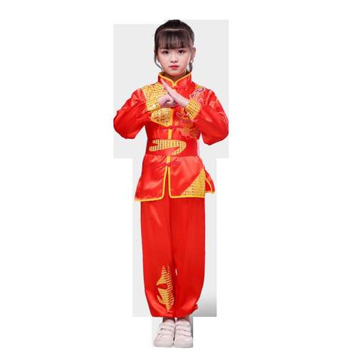 高档儿童小武术服表演服练功服女童极武馆训练太服中学演出服男打