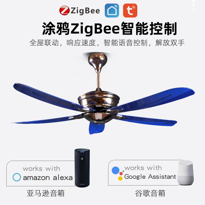 亚马逊跨境货源吊顶电风扇带灯美式工业风吊扇灯客厅餐厅风扇灯