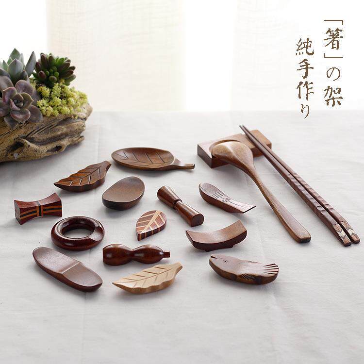 中式筷架筷托托致精家用创意可勺托托筷枕套0000111u装爱实木质高