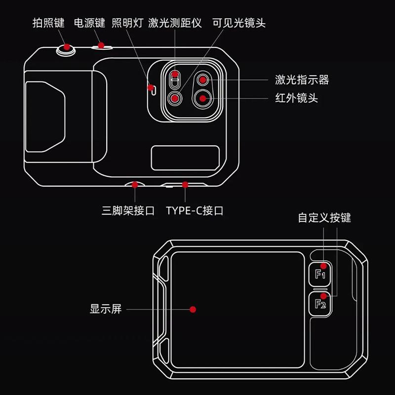 Guide高德智感PF210卡片式红外热成像仪工业地暖测温电气巡检