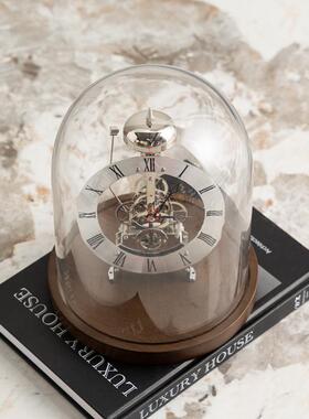 匠十三意式奢明感MLB-2420罩台钟摆件玻璃罩机透械轻钟表罗马时钟