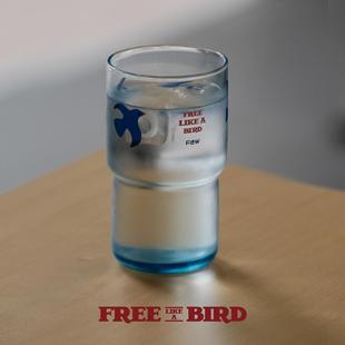 FLOW自由飞鸟·蓝色玻璃杯