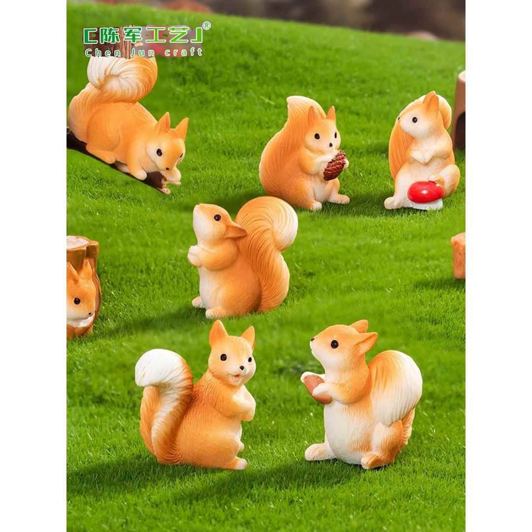 苔藓微景观创意可爱小松鼠公仔 园艺造景diy装饰品配件迷你小摆件