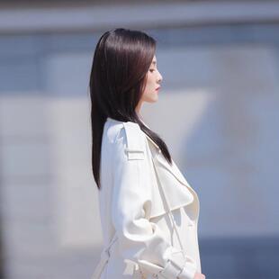 一生一世白鹿时宜同款风衣女中长款2025春秋新款设计感小众外套潮