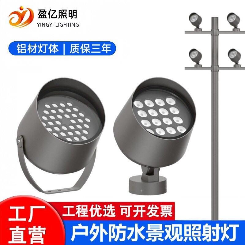 户外led抱杆灯抱箍投光灯别墅外墙射灯庭院园林过道立杆照明射灯