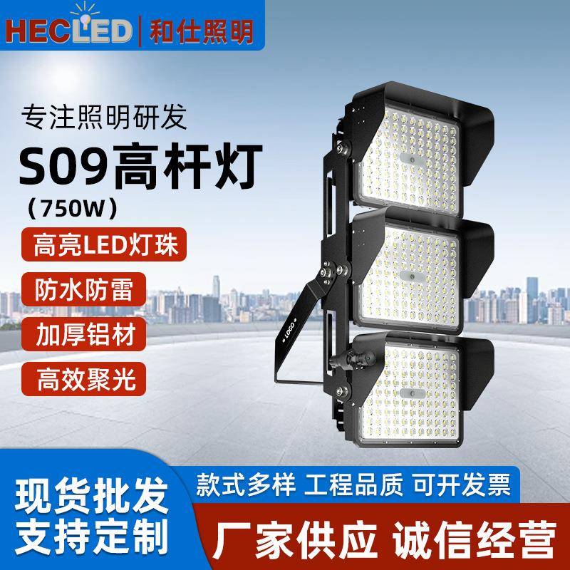 篮球场灯高杆灯带升降照明高杆灯室外广场体育场led路灯高杆灯
