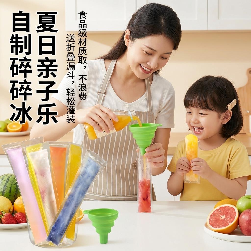 一次性冰棒袋长条冰棍冰块模具家用自制棒棒冰碎碎冰食品级制冰袋