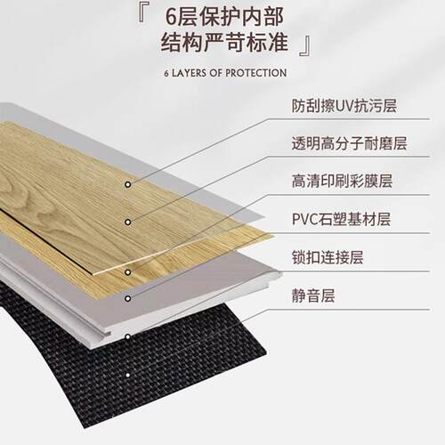 spc石塑地板静音耐磨防水木纹PVC保锁扣环保石晶加厚商用弹性家用