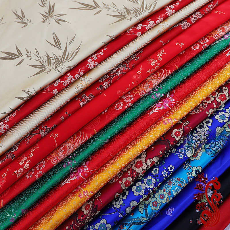 织锦缎布料布头面料传统缎布料风旗袍唐装汉服坐垫手工古风印花、