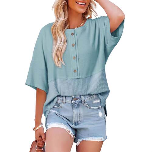 Women's Waffle Knit Top 2026 Summer New Fashionable