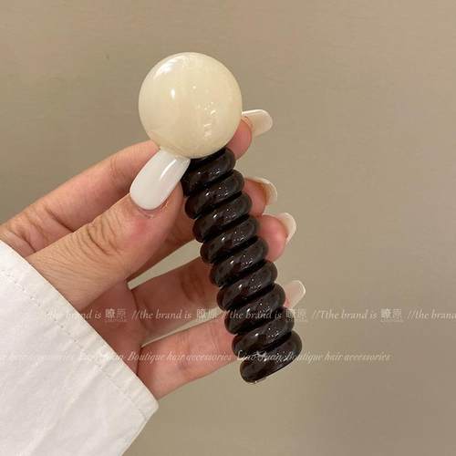 电话线复古简约泡泡头绳高级发网