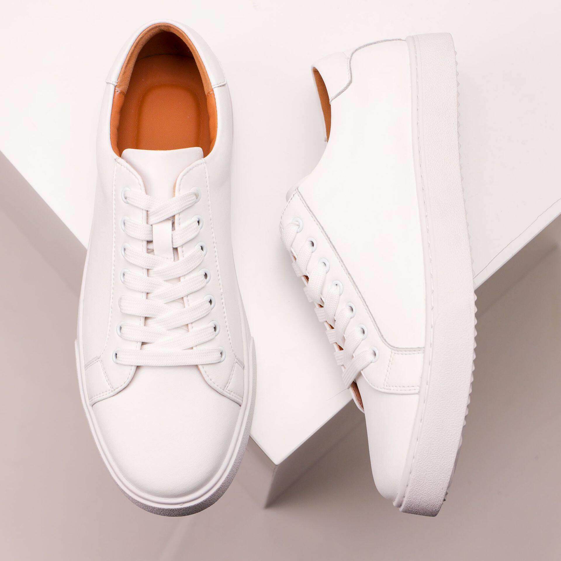 Leather soft soled board shoes for men 真皮软底小白鞋板鞋