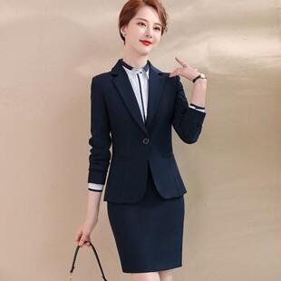 套装 网纹西装 修身 七谷娘2025春秋眼镜店酒店上班工作服ol职业套装