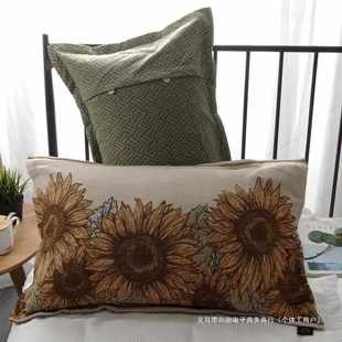 纯棉加厚枕套一对装 成人家用枕芯套 斜纹全棉枕头套美式 田园风欧式