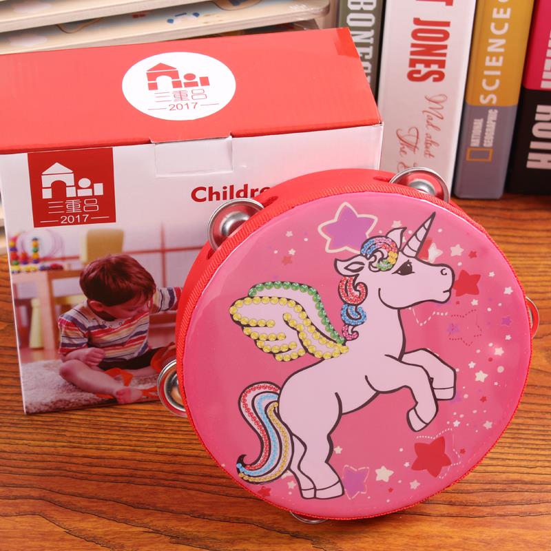 婴幼儿童手拍鼓铃鼓摇铃奥尔夫乐器1-3-6岁幼儿园老师用表演手鼓