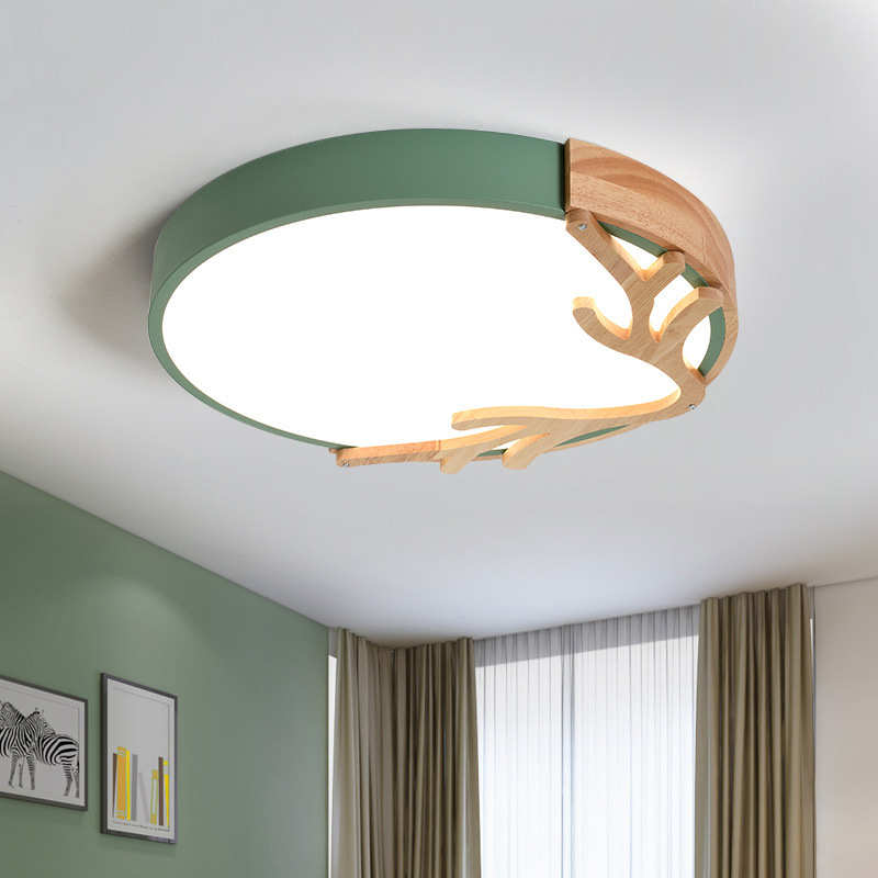 北欧风格卧室灯温馨浪漫主卧室儿童灯现代简约鹿角吸顶灯灯具批发