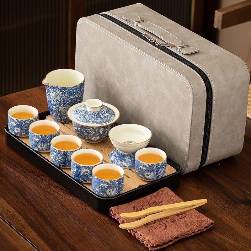 汝窑陶瓷茶具套装家用轻奢简约茶壶茶杯便携式全套中式高档IM