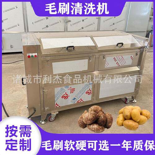 供应萝卜毛辊清洗机 板栗毛刷清洗机 红薯干清洗去皮加工生产线