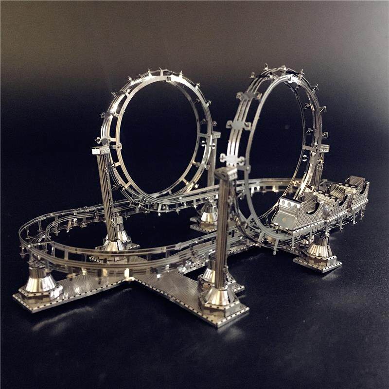 钢达3D立体金属拼图过山车模型diy手工拼装模型成人玩具礼物