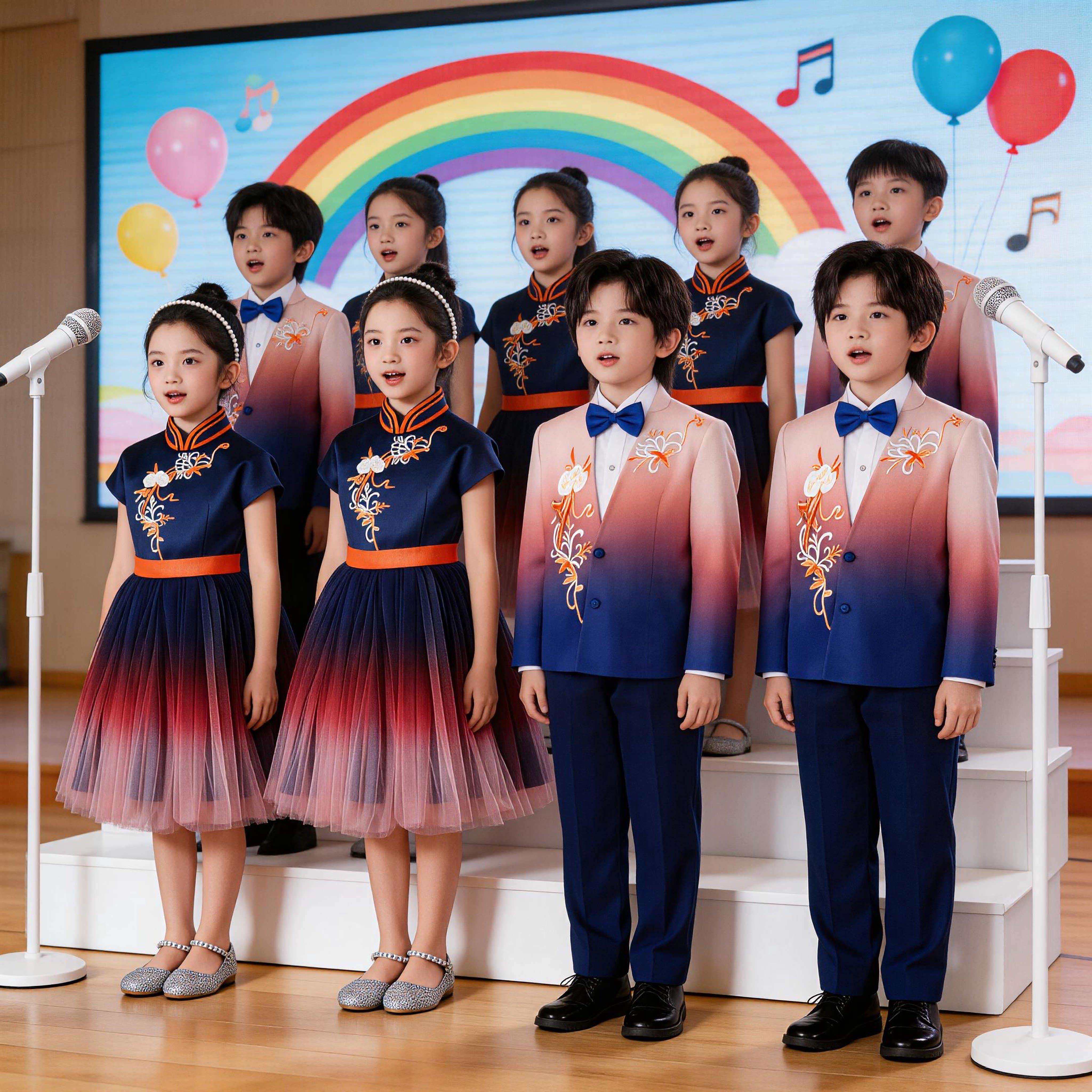 儿童合唱服演出服国风诗歌朗诵六一比赛中小学生集体大合唱表演服