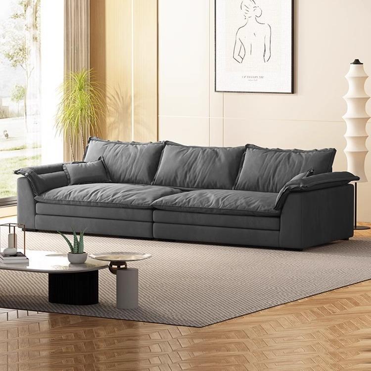 意式极简科技布沙发客厅小户型简约现代家用直排超深坐宽布艺沙发