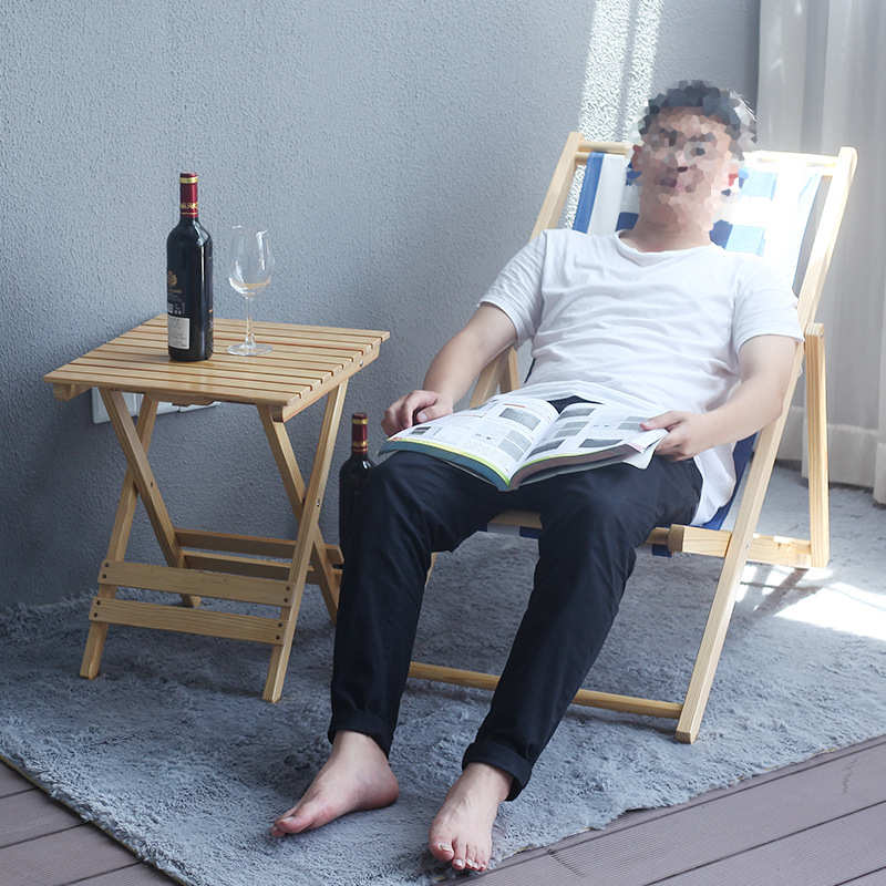沙滩椅扶手折叠榉木沙滩椅 休闲牛津布折叠沙滩椅 扶手沙滩椅