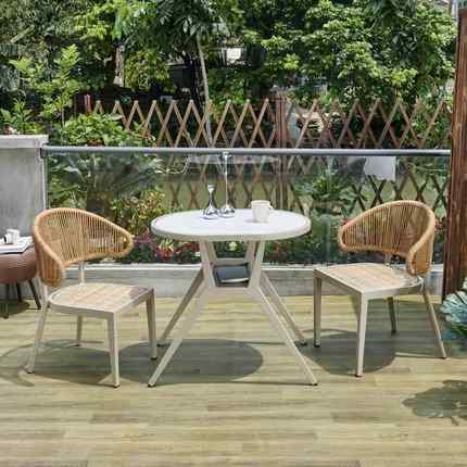 阳台桌椅休闲藤-椅小几组合一二椅红庭桌院露天网户外椅茶子三件