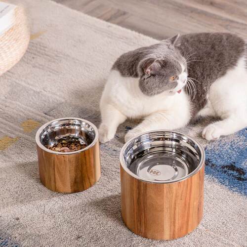 猫碗陶瓷猫碗不锈钢猫碗不易打翻猫碗增高架猫碗保护颈椎猫碗支架