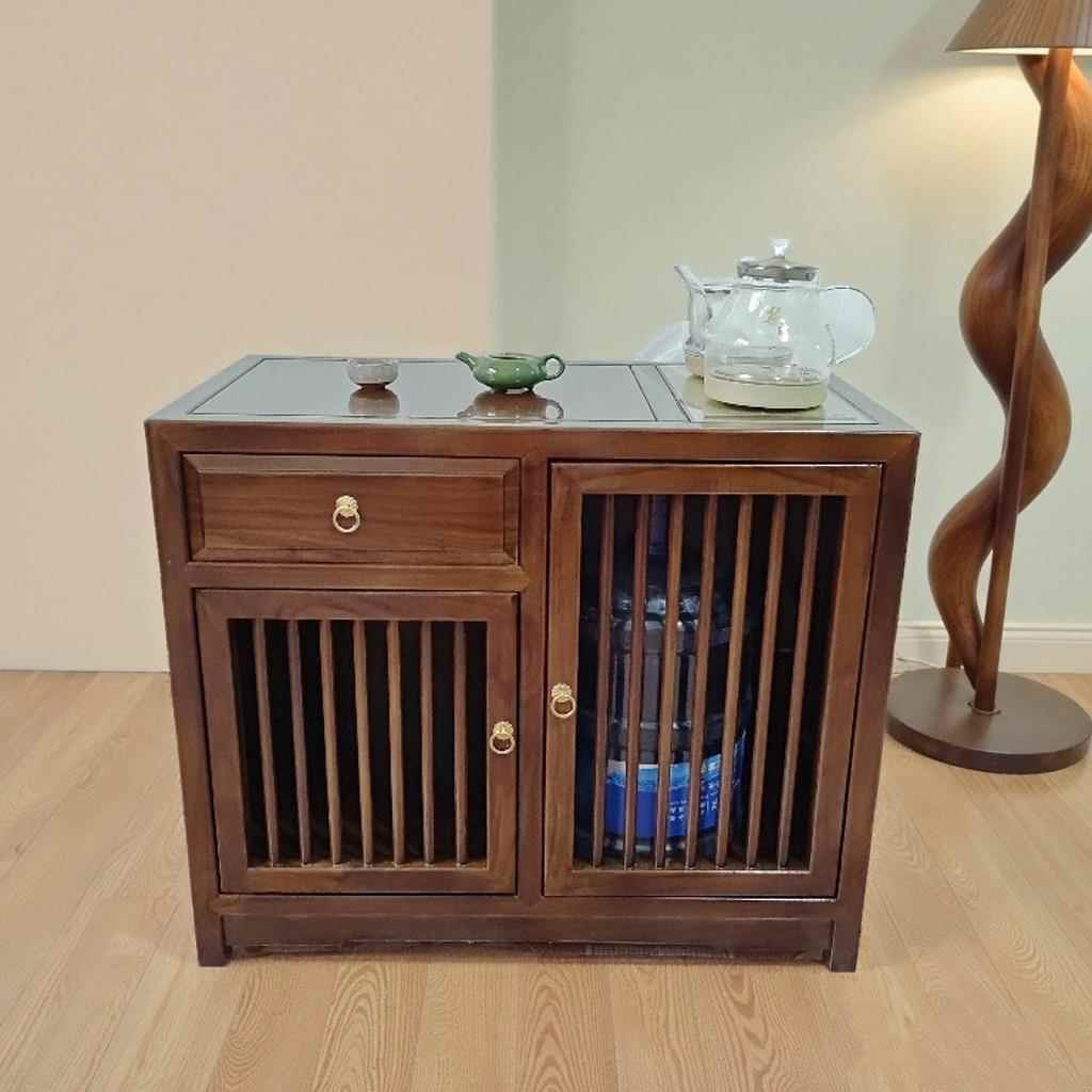 榆木实木茶水柜客厅阳台泡茶台餐边柜置物柜茶室办公室边柜储物柜