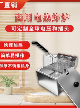 网红电炸炉11L不锈钢油炸锅小吃设备机器鸡排薯条电炸锅大容量