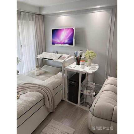 爆款懒人电脑桌悬挂台式家用桌床边桌可折叠升降移动桌笔记本床桌