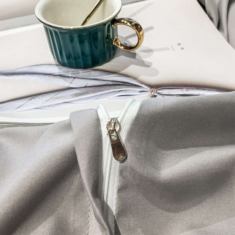 轻奢风四件套简约ins床单被套三件套床上用品刺绣水洗棉床笠单人4