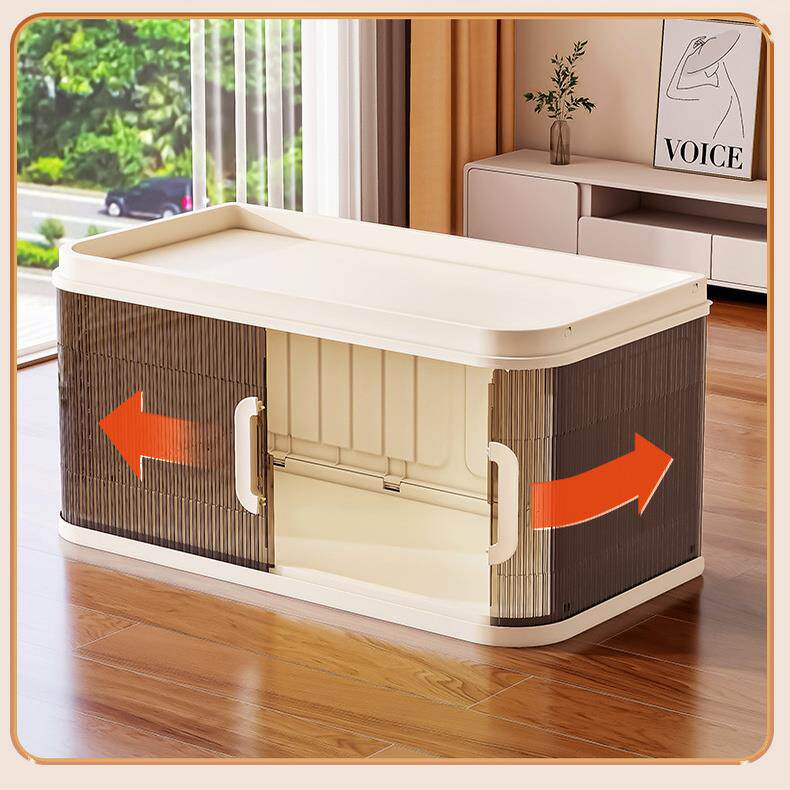 55cm70cm加厚折叠收纳柜卷帘门儿童零食玩具整理卷帘储物箱推拉门