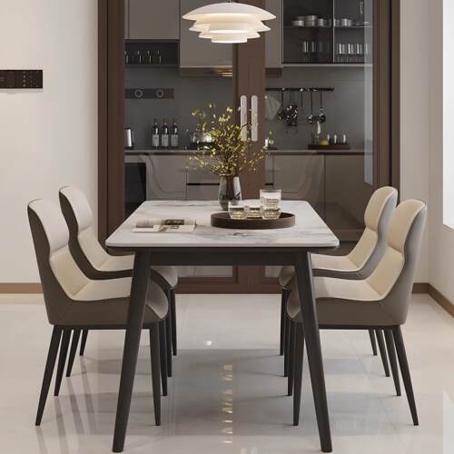 岩板餐桌全托 托底板家用小户型轻奢简约现代商用饭桌岩板桌子餐