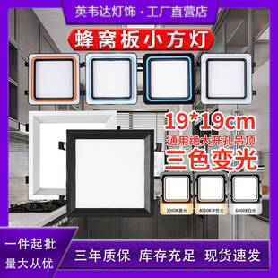 蜂窝小方灯大板19X19开孔黑色集成吊顶LED小方灯黑框高亮新款