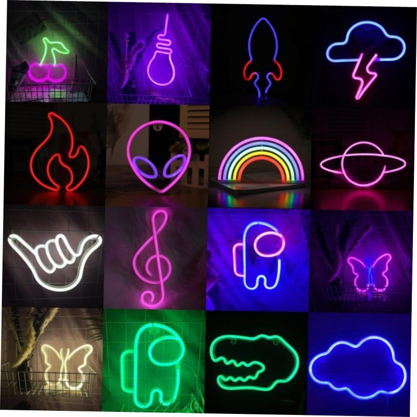 LED Neon Light Wall Sign Night Lamp Party Holiday Decor Gift