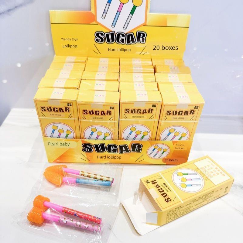 网红爆款创意彩杆棒棒糖趣味校园学生水果糖果休闲便宜搞笑零食
