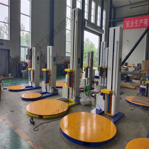 自动预拉伸型缠绕机工业包装膜裹绕设备PLC二次元缠绕包装机