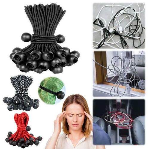 50Pcs Ball Bungee Cords with Elastic String Tarpaulin