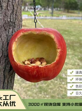 跨境厂家喂鸟器户外花园树脂摆件动物挂件装饰创意工艺品喂食器