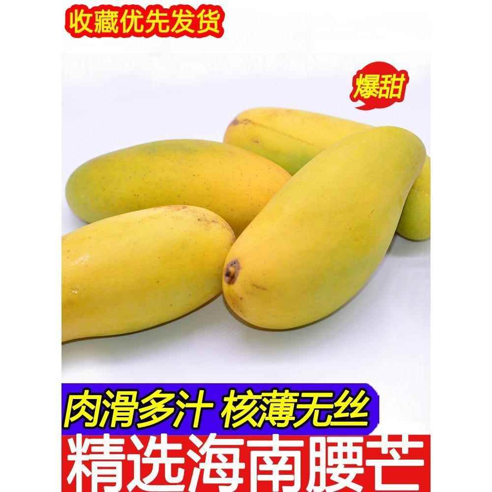 正宗海南腰芒果10斤整箱 应季新鲜水果现摘象牙芒青皮小芒果5