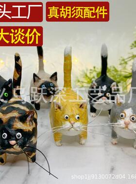 Kitty微型雕塑树脂工艺品微型猫雕塑装饰吊坠独立站