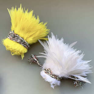 现货大尺寸彩色鸡毛白尖羽毛扎把5 饰工艺品批发 6英寸衣服辅料装