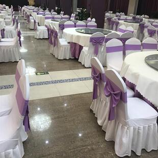 新款酒店椅套定做弹力通用蝴蝶结加厚专用宴会厅婚庆会议椅子套罩