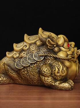 铜霸王蟾蟾蜍摆件摆元件铜金蟾铜金蟾铜金蝉BSG三足蟾金蜍铜宝金