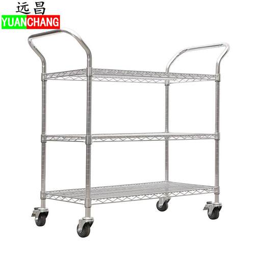 厂家直销三层物料车防静电车间工业带轮移动工具车推车货物架车