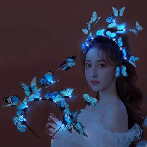 Glowing Butterfly Hair Accessories with LED Girls Colorful